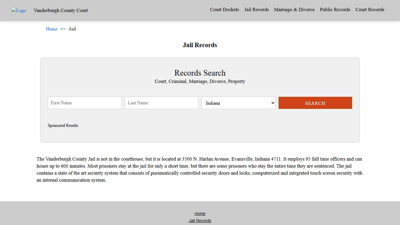 Jail Records Vanderburgh County Court